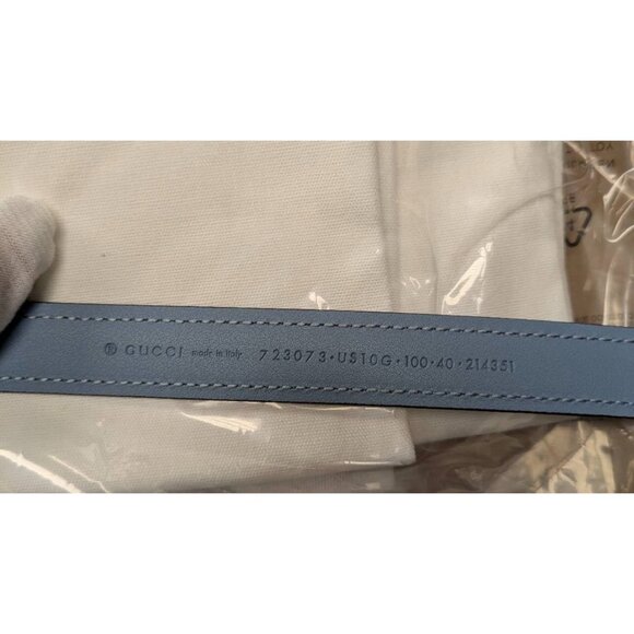 Gucci Women’s Blondie Ciny Interlocking Buckle Leather Belt Cloudy Blue 100cm 72 main image 6